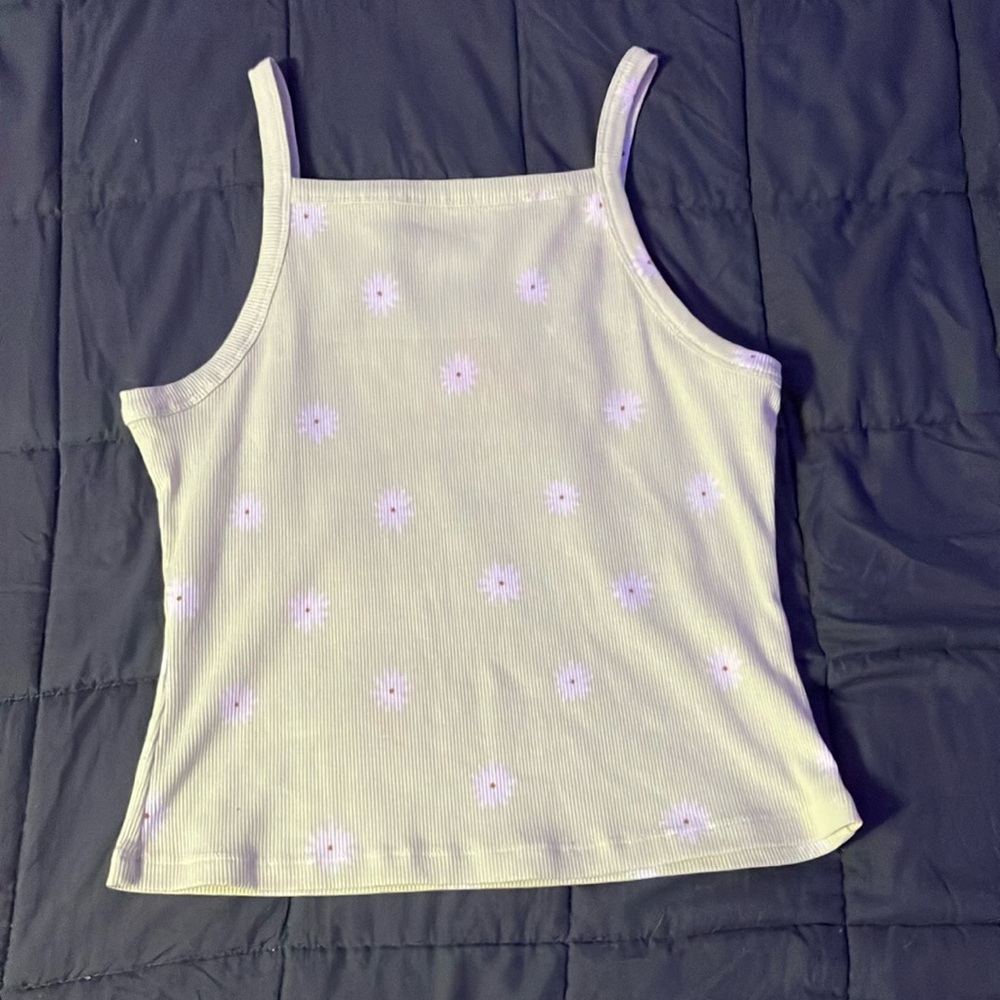 Floral Print White Tank Top